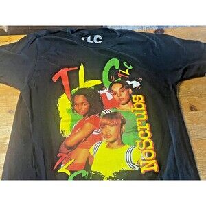 TLC No Scrubs T-Shirt Black Size Medium Rap Hip-Hop Legend 1990s Y2K